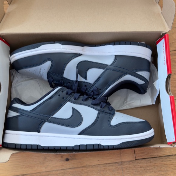 Nike Dunk Low in Dark Blue and White - Picture 1 of 5